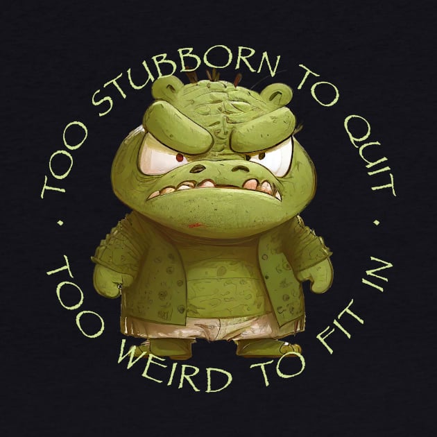 Crocodile Too Stubborn To Quit Too Weird To Fit In Cute Adorable Funny Quote by Cubebox